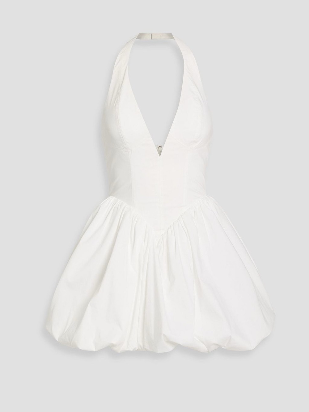 Ronny Kobo Collection White Halter Bubble Mini Dress
